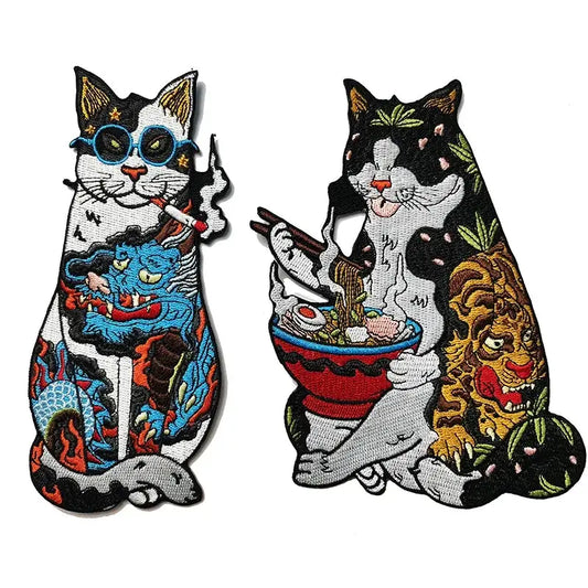 Irezumi Tattoo Cats Patch Set