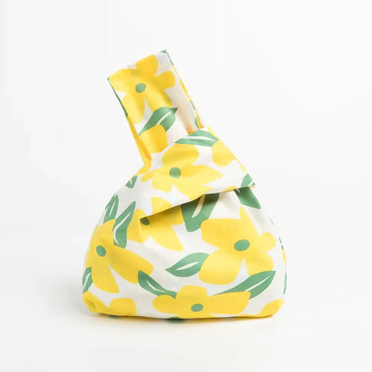 Yellow Floral Knot Bag